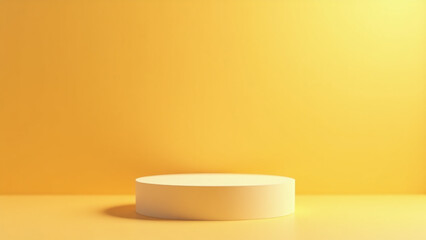 geometric empty podium subtle yellow orange background perfectly showcases products visually