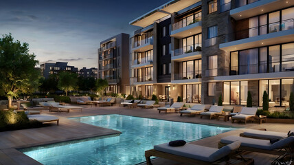 Fototapeta premium swimming pool at night
