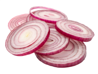 Sliced Red Onion Rings, Isolated on Transparent Background