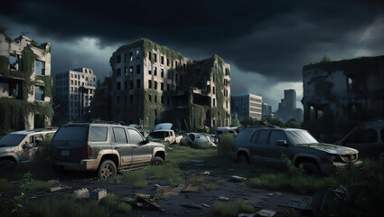 Abandoned Cityscape at Dusk