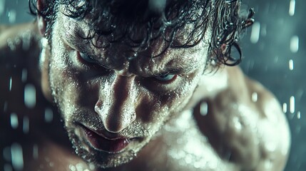 Intense training session captures raw determination and focus of a competitive athlete