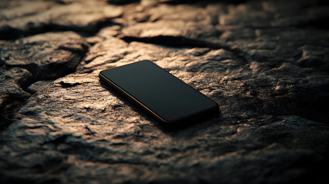 resting on a stone-textured surface with soft and diffused directional lighting 