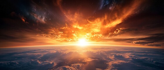 Fototapeta premium Solar flare impact on earth stunning global aurora display and atmospheric phenomenon