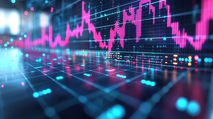 A vibrant, dynamic graph depicting the upward trajectory of a stock trade, a testament to the power of generative AI in the world of finance. 
