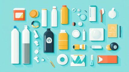 Colorful Collection of Various Bottles and Containers