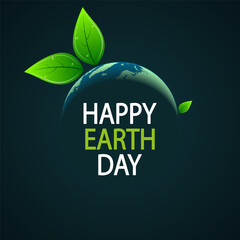 Earth Day Planet in Space, vector art illustration.