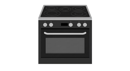Fototapeta premium Electric stove with oven isolated on white background 