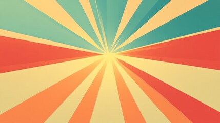 Retro sunburst background with pastel colors.