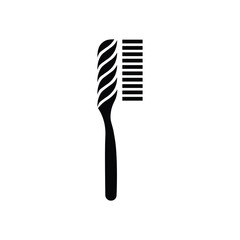 Minimalist Dental Care Icon Silhouette of a Standard Toothbrush with Clean Lines