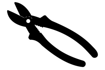 Cable Cutter black silhouette vector illustration isolated on a transparent background