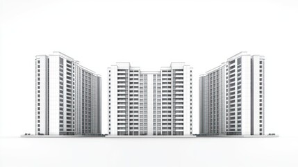 Obraz premium Architectural Design of Apartment Buildings