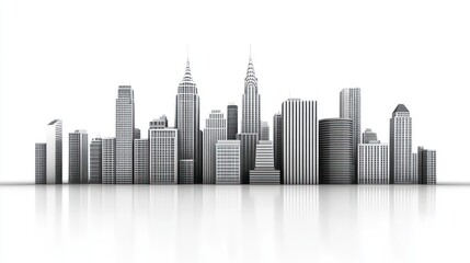 Naklejka premium 3D rendered cityscape of New York City skyline. Possible use stock photo for architectural or business presentations