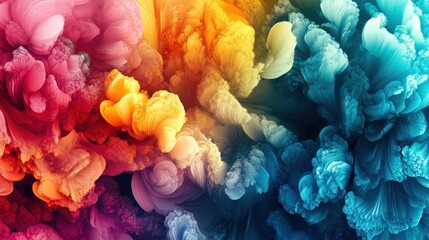 Obraz premium Vibrant swirling colors. Abstract ink patterns