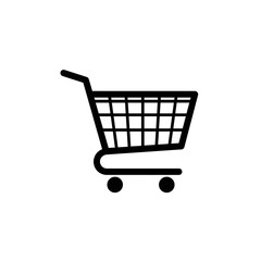 Shopping Cart Icon: Simple illustration of a shopping cart, the epitome of retail, standing for consumerism, buying, shopping, and everyday shopping trips.