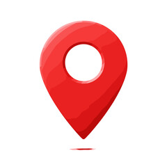 Location Marker Illustration: A vivid illustration of a classic red location marker, symbolizing guidance, and pinpoint accuracy.