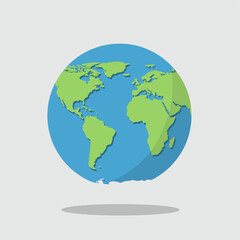 Globe Icon: A simplified, yet vibrant representation of the earth, showcasing the continents in shades of green against a backdrop of blue.