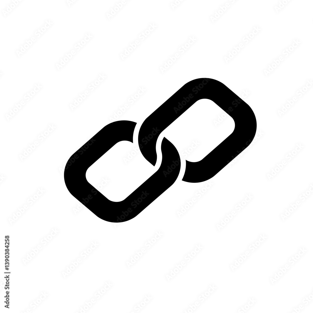 Poster link icon: a simple and elegant icon of two interconnected links, symbolizing connection, unity, and