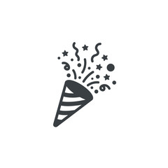  Celebration Icon: A minimalist yet festive image of a party popper bursting forth with confetti, capturing the essence of joy, celebration, and special occasions.
