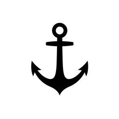 Black Anchor Symbol: A simple, elegant black anchor, the timeless symbol of stability, hope, and security, against a neutral backdrop.