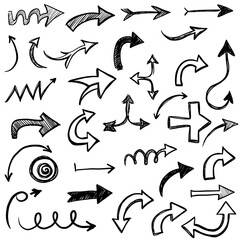 Arrows of Direction: A collection of varied arrow sketches, each pointing the way, rendered in a clean, hand-drawn style. Representing concepts of guidance and direction.