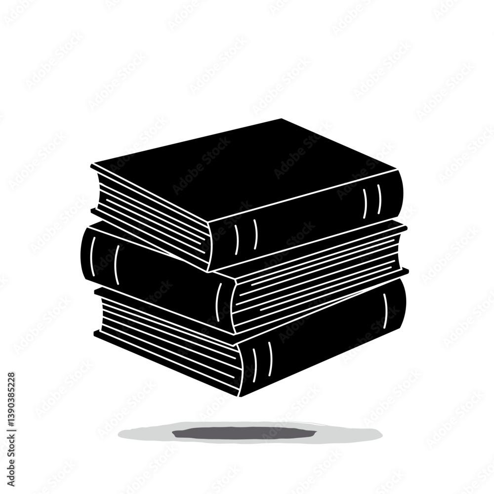 Poster stack of knowledge: a monochromatic view of a stacked books. symbolizing study, learning, and the ac