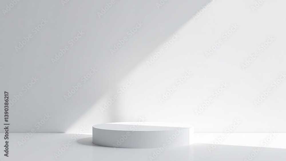 Poster product presentation features rendering shadowed sunlight white background behind empty