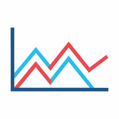 Line Chart icon on white background
