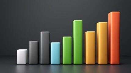 Analyzing business growth through colorful graphs and charts financial market data visuals investment insights upward trends