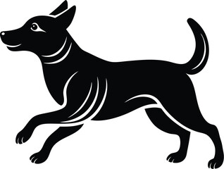 Dog silhouette sitting running eps.