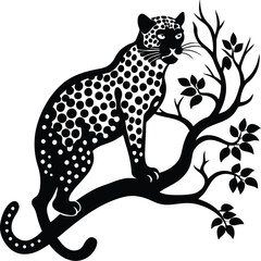 leopard on tree