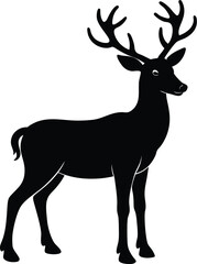  Reindeer silhouette with antlers eps.