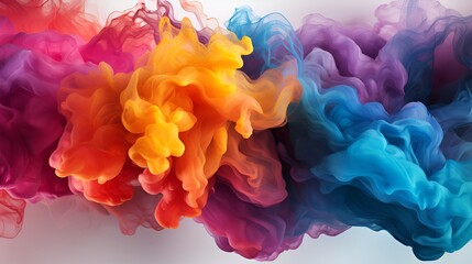Obraz premium Effect of coloured ink in water closeup
