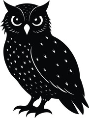 Snowy owl silhouette white background file.