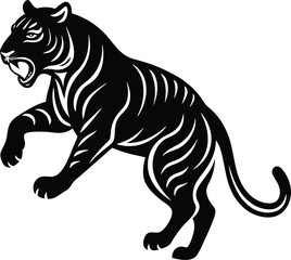 Tiger silhouette (crouching or jumping)