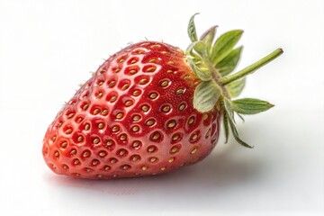 Single strawberry, isolated, close-up. (Strawberry)