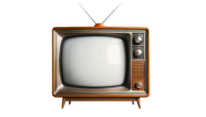 Vintage Retro Television Set Classic Antique Wooden Brown Screen Broadcast Media Old Fashioned Television Nostalgia Home Entertainment TV 