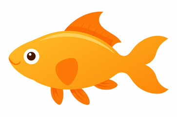 cartoon goldfish on white background