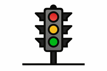 traffic light isolated on white