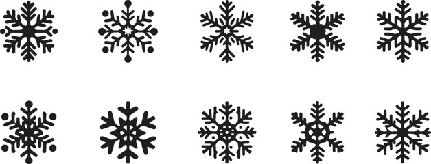 Snow icon set. Snowflake icon vector. Winter symbol snowflake in white background.