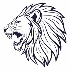Obraz premium lion head vector silhouette