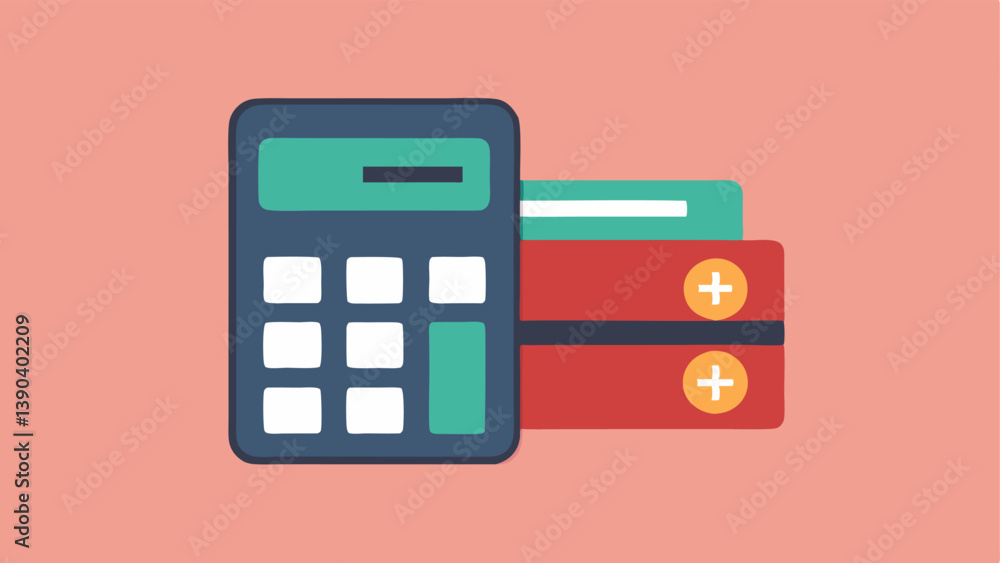 Poster calculator with total and payments a calculator showing a total amount alongside smaller installment