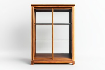 Wooden Display Cabinet with Sliding Doors - Elegant wooden display cabinet featuring sliding glass doors and multiple shelves, perfect for showcasing collectibles or prized possessions