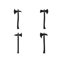 Silhouette axe icons  black and white vector 