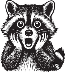 adorable surprised raccoon