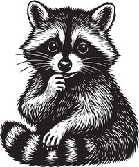 vintage illustration of a raccoon