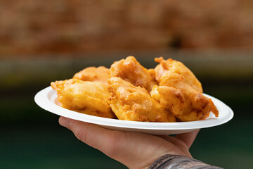 Venetian Cicchetti. Venetian-style fried mozzarella sandwiches with anchovies