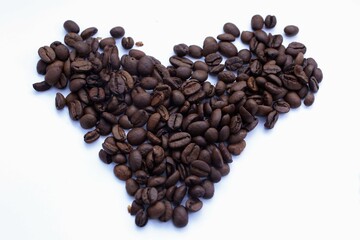coffee beans heart