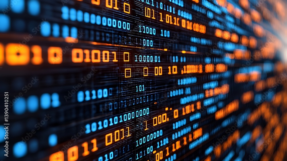 Poster binary code flow