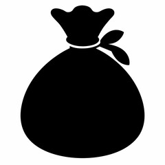Money Bag black silhouette icon on white background
