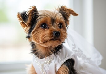 Adorable Puppy Softly Gazes Soft Light. AI Generated